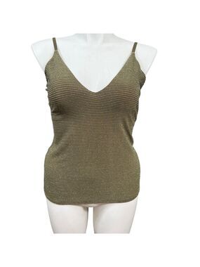 Express One Eleven Tank Top XL‎ Olive Gold